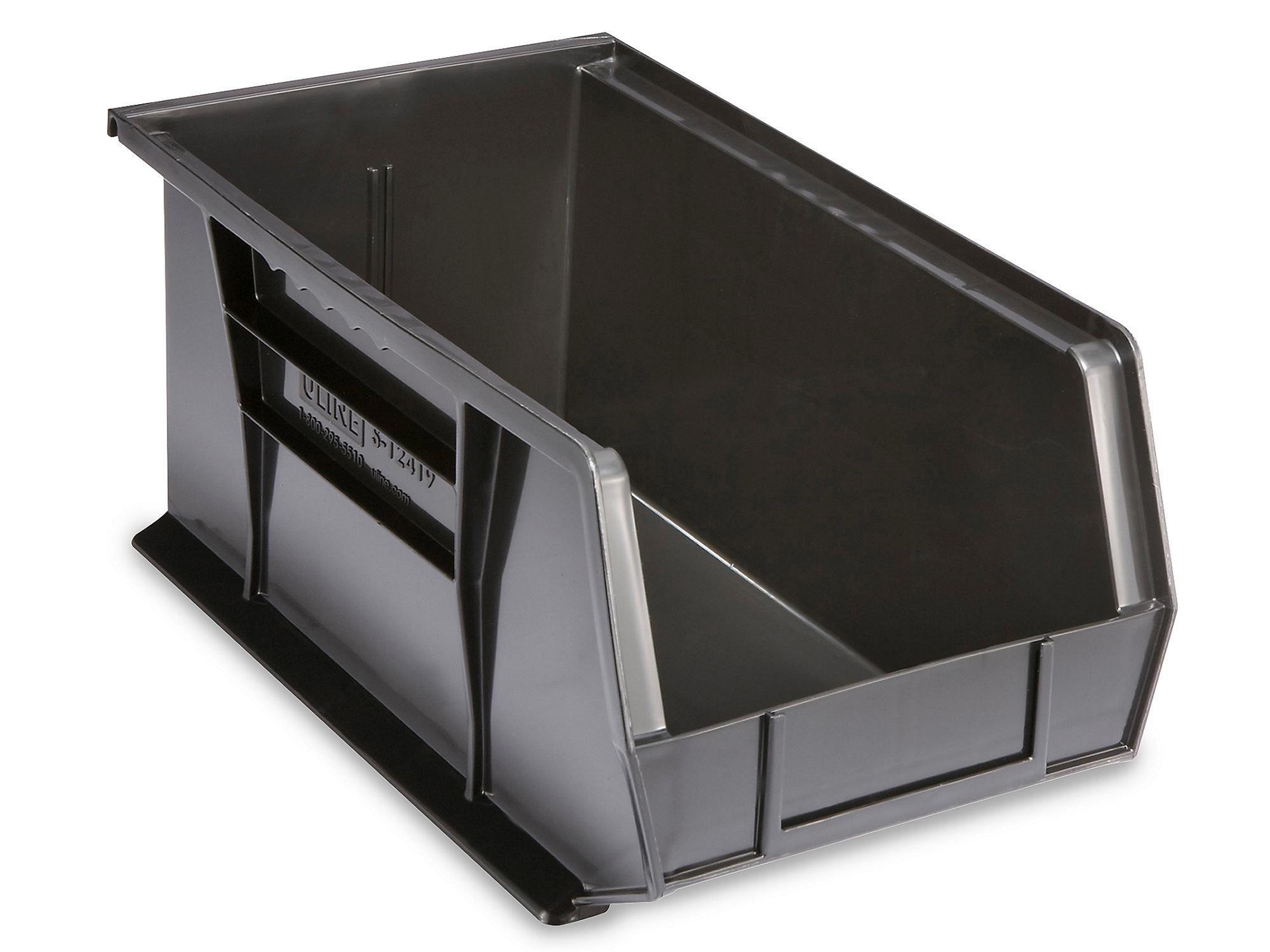 Plastic Hopper Stacking Bin: Black